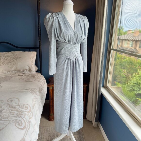 Vintage Ice Grey-Blue Long Sleeved Dress - Picture 2 of 13